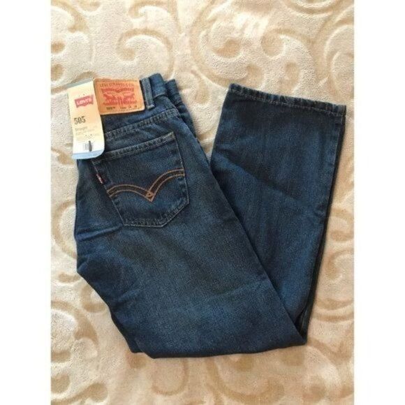 Boys Levi’s 505 Straight Leg Blue Jeans - Size 12 Regular - NWT - Picture 1 of 6